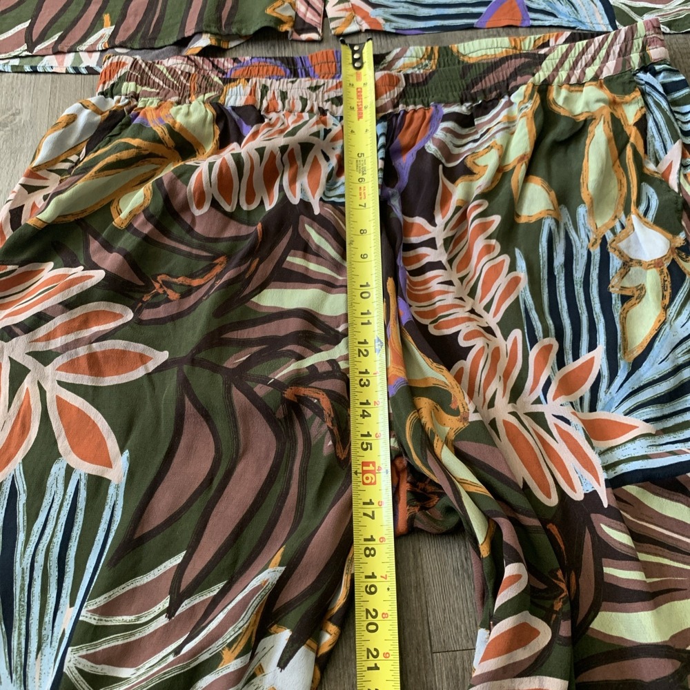 Ulla Popken Plus Size 24/26 Tropical Print Top and Pants Set Multicolor 2830 - Picture 12 of 14